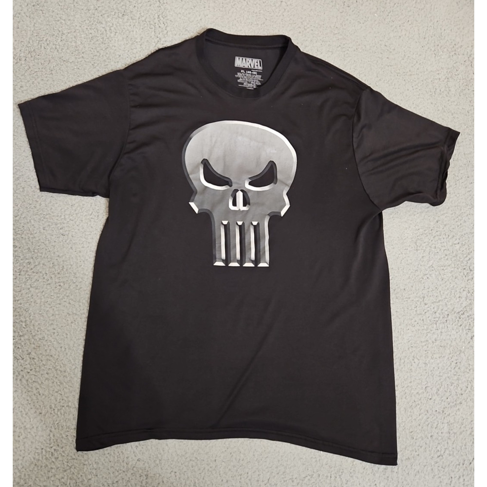 Marvel Punisher Shirt Mens EXTRA LARGE Black Skull